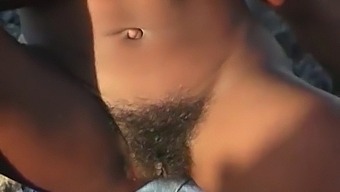 African-American Woman Pleasures Herself In The Great Outdoors